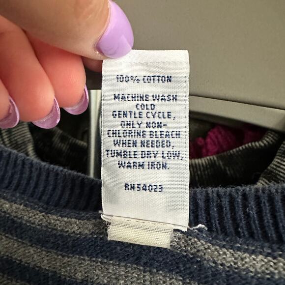 Gap Sweater Mens XL 100% Cotton Grandpa V Neck Nautical Cozy Academia Retro‎ - Picture 9 of 9